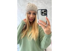 Fleecová čepice Melisa K241 beige+grey 1