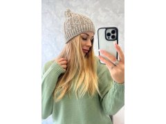 Fleecová čepice Melisa K241 beige+grey 2