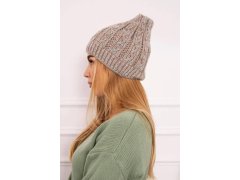 Fleecová čepice Melisa K241 beige+grey 3