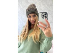 Fleecová čepice Melisa K241 black+olive 1