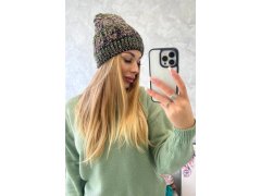 Fleecová čepice Melisa K241 black+olive 2