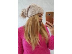 Sandra K210 světle béžová fleecová čepice 3