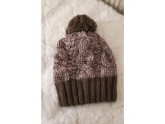 Čepice Paris fleece K213 hnědá+pudrově růžová 2