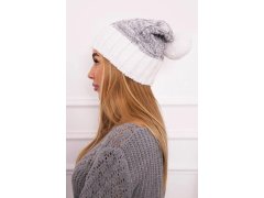 Paris fleecová čepice K213 bílá+šedá 1