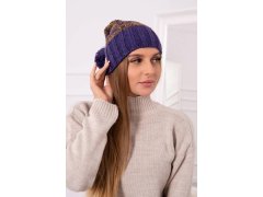 Paris fleecová čepice K213 purple+mustard 2