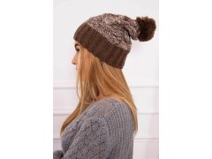 Čepice Paris fleece K213 hnědá+ecru 1