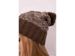 Čepice Paris fleece K213 hnědá+ecru 2