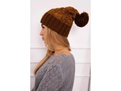 Paris fleecová čepice K213 hnědá+hořčičná 1