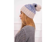 Paris fleecová čepice K213 světle béžová+modrá 1
