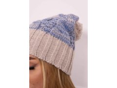 Paris fleecová čepice K213 světle béžová+modrá 2