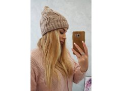 Fleecová čepice Sylwia K244 tmavě béžová 1