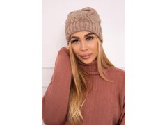 Fleecová čepice Sylwia K244 tmavě béžová 2