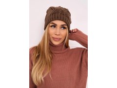 Fleecová čepice Sylwia K244 mocca 2