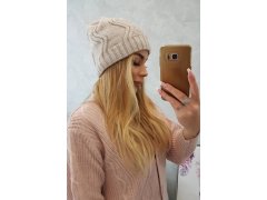 Fleecová čepice Sylwia K244 light beige 1