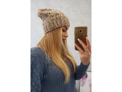 Fleecová čepice Roksana K209 tmavě béžová 3