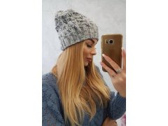 Fleecová čepice Roksana K209 šedá+fialová 3