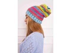 Krystyna fleecová čepice K207 neon green+blue 1