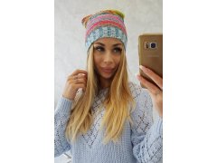 Krystyna fleecová čepice K207 neon green+blue 2
