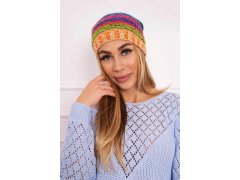 Krystyna fleecová čepice K207 chrpa+oranžová 1