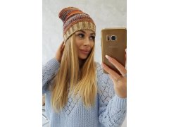Krystyna fleecová čepice K207 hnědá+béžová 3