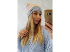 Fleecová čepice Patrycja K254 pink+blue 1