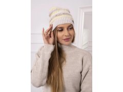 Fleecová čepice Patrycja K254 žlutá+béžová 2