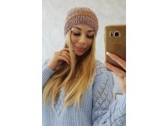 Fleecová čepice Patrycja K254 hořčicová+hnědá 1