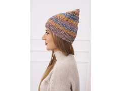 Fleecová čepice Patrycja K254 hořčicová+hnědá 3