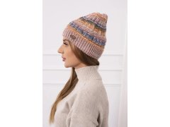 Fleecová čepice Patrycja K254 pink+cappuccino 3