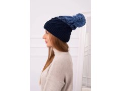 Fleecová čepice Ilona K218 navy blue+jeans 1