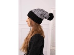 Milano fleecová čepice K203 tmavě šedá+černá 1
