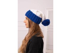 Milano fleecová čepice K203 ecru+chabra 1