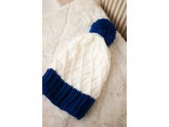 Milano fleecová čepice K203 ecru+chabra 2