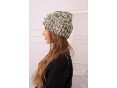 Čepice s&nbsp;rolováním Klara K311 zelená+hnědá 1