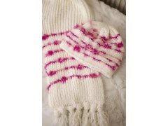 Dámská souprava se šátkem Anika K304 ecru+fuchsia 2