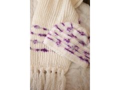 Dámská souprava se šátkem Anika K304 ecru+violet 2