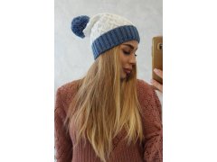 Fleecová čepice Bibiana K264 denim+white 1