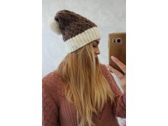 Fleecová čepice Bibiana K264 ecru+mocca 1