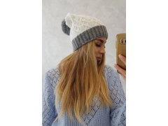 Bibiana fleecová čepice K264 tmavě šedá+bílá 1