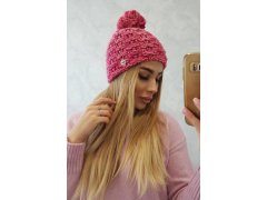 Fleecová čepice Fiona K275 fuchsiová + světle pudrově růžová 2