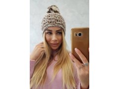 Fleecová čepice Fiona K275 bílá+hnědá 1