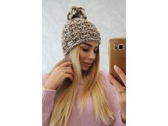 Fleecová čepice Fiona K275 bílá+hnědá 2