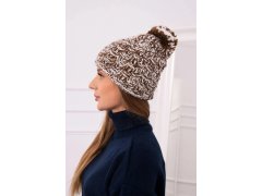 Fleecová čepice Fiona K275 bílá+hnědá 3