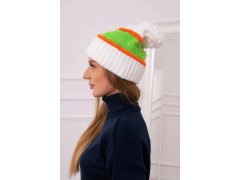Dámská čepice Kinga K297 bílá+oranžová+zelená 4