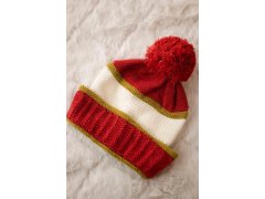 Dámská čepice Kinga K297 rudá+světlá khaki+ecru 5