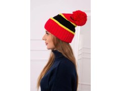 Dámská čepice Kinga K297 červená+kiwi+černá 4