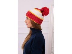 Dámská čepice Kinga K297 red+mustard+ecru 4
