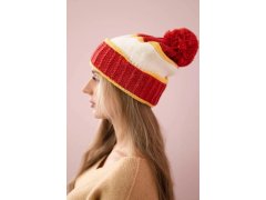 Dámská čepice Kinga K297 red+mustard+ecru 5