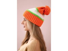 Kinga dámská čepice K297 oranžová+zelená neon+bílá 6