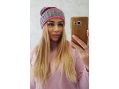 Dámská čepice Kinga K297 tmavě šedá+černá 1